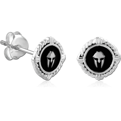 STERLING 925 SILVER PLATED EAR STUDS PAIR