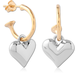 STERLING 925 SILVER GOLD PLATED TWO TONE EAR STUDS PAIR