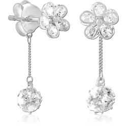 STERLING 925 SILVER EAR STUDS PAIR SPECIAL NEW DESIGN