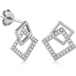 STERLING 925 SILVER EAR STUDS PAIR SPECIAL NEW DESIGN