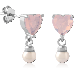 STERLING 925 SILVER PLATED JEWELED EAR STUDS PAIR SPECIAL NEW DESIGN