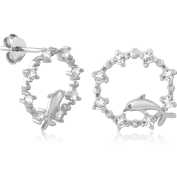 STERLING 925 SILVER EAR STUDS PAIR SPECIAL NEW DESIGN
