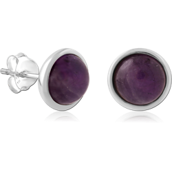 STERLING 925 SILVER PLATED JEWELED EAR STUDS PAIR