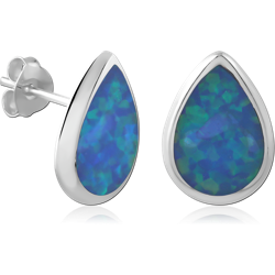 STERLING 925 SILVER PLATED JEWELED EAR STUDS PAIR