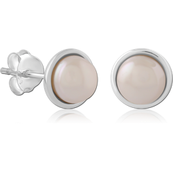 STERLING 925 SILVER PLATED JEWELED EAR STUDS PAIR