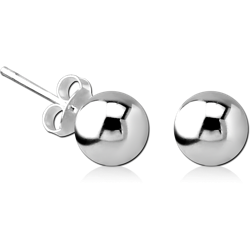 STERLING 925 SILVER EAR STUDS PAIR - BALL