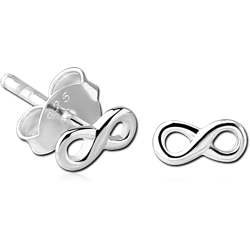 STERLING 925 SILVER EAR STUDS PAIR - INFINITY