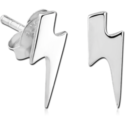 STERLING 925 SILVER EAR STUDS PAIR - LIGHTNING