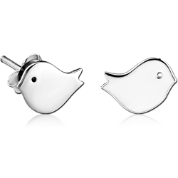 STERLING 925 SILVER EAR STUDS PAIR - CHICK