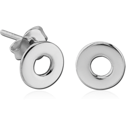STERLING 925 SILVER EAR STUDS PAIR - DONUT