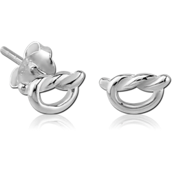 STERLING 925 SILVER EAR STUDS PAIR - KNOT