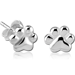 STERLING 925 SILVER EAR STUDS PAIR - PAW