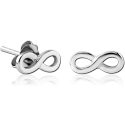 STERLING 925 SILVER EAR STUDS PAIR - INFINITY