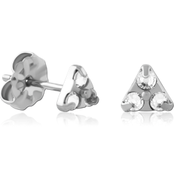 TITANIUM ALLOY JEWELED EAR STUDS PAIR