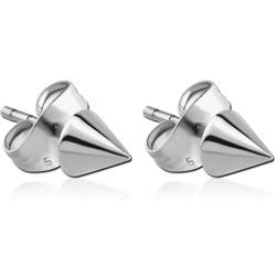 STERILE PAIR OF SURGICAL STEEL GRADE 316L CONE EAR STUDS