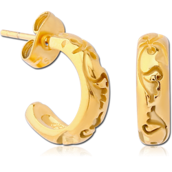 STERILE GOLD PVD COATED SURGICAL STEEL GRADE 316L EAR STUDS PAIR