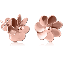 STERILE ROSE GOLD PVD COATED SURGICAL STEEL GRADE 316L EAR STUDS PALR