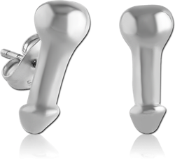 STERILE SURGICAL STEEL GRADE 316L EAR STUDS PAIR - PENIS