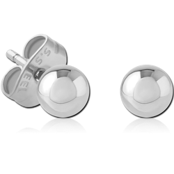 STERILE SURGICAL STEEL GRADE 316L EAR STUDS PAIR - BALL 3MM