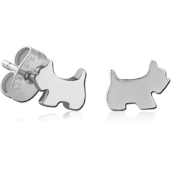 STERILE SURGICAL STEEL GRADE 316L EAR STUDS PAIR - DOG