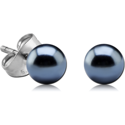 STERILE PAIR OF POLYMER SHINY PASTEL BALL EAR STUDS