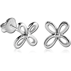 STERILE STERLING 925 SILVER EAR STUDS PAIR - FLOWER