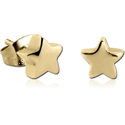 ZIRCON GOLD PVD COATED SURGICAL STEEL GRADE 316L EAR STUDS PAIR