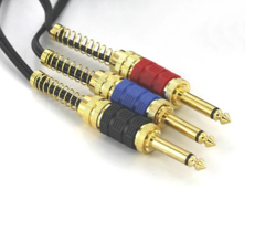 PREMIUM SILICONE GOLD PLATED AUTOCLAVABLE 8 FOOT CLIP CORD - BLACK