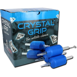 PREMIUM 1.25 INCH DISPOSABLE BLUE AND CLEAR SILICONE GRIP - FLAT