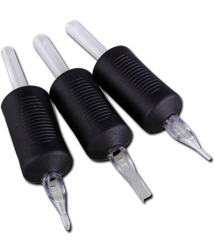 PREMIUM 1.25 INCH DISPOSABLE BLACK AND CLEAR GRIP - ROUND