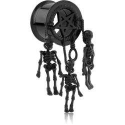 BLACK PVD COATED STAINLESS STEEL GRADE 304 DOUBLE FLARED INTERNALLY THREADED TUNNEL