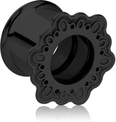 BLACK PVD COATED STAINLESS STEEL GRADE 304 DOUBLE FLARED INTERNALLY THREADED TUNNEL