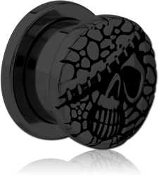 BLACK PVD COATED STAINLESS STEEL GRADE 304 THREADED TUNNEL WITH SURGICAL STEEL TOP