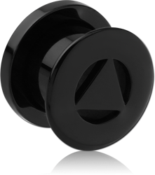 BLACK PVD COATED SURGICAL STEEL GRADE 316L THREADED TUNNEL - TRIANGLE