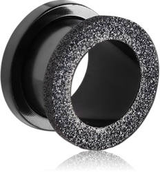 BLACK PVD COATED STAINLESS STEEL GRADE 304 FROSTED THREADED TUNNEL