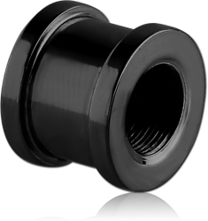 BLACK PVD COATED SURGICAL STEEL GRADE 316L THREADED TUNNEL