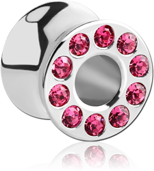STAINLESS STEEL GRADE 304 MULTI JEWELED DOUBLE FLARED TUNNEL