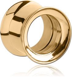 STAINLESS STEEL GRADE 304 PVD 18K GOLD COATED INTERNALLY THREADED TUNNEL