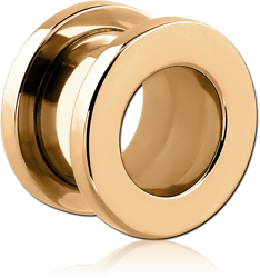 GOLD PVD COATED STAINLESS STEEL GRADE 304 THREADED TUNNEL