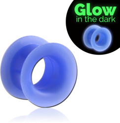 SOFT SILICONE GLOW IN THE DARK DOUBLE FLARED TUNNEL
