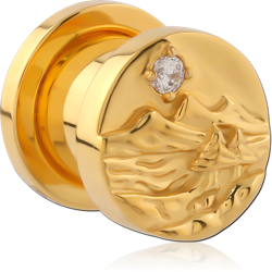 GOLD PVD COATED SURGICAL STEEL GRADE 316L THREADED TUNNEL