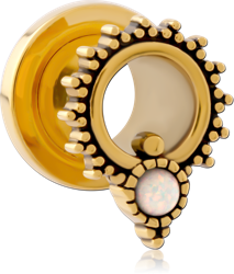 GOLD PVD COATED STAINLESS STEEL GRADE 304 THREADED TUNNEL