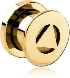 GOLD PVD COATED SURGICAL STEEL GRADE 316L THREADED TUNNEL - TRIANGLE