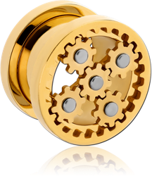 GOLD PVD COATED STAINLESS STEEL GRADE 304 THREADED GEAR TUNNEL