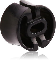 CARVED HOLLOW ORGANIC HORN DOUBLE FLARED TRIBAL PLUG
