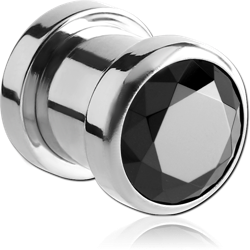 STAINLESS STEEL GRADE 304 BEZEL SET JEWELED THREADED PLUG