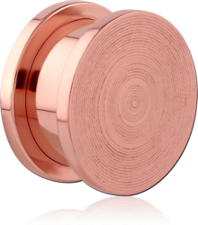 ROSE GOLD PVD COATED 	STAINLESS STEEL GRADE 304 THREADED TUNNEL WITH SURGICAL STEEL TOP