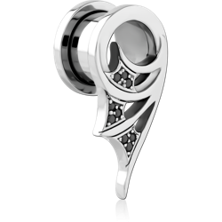 316L SURGICAL STEEL GRADE 316L WING TOP WITH STAINLESS STEEL THREADED TUNNEL SPIRAL CUTOUT