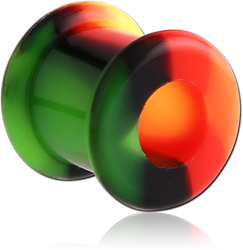 SOFT SILICONE DOUBLE FLARED RASTA TUNNEL