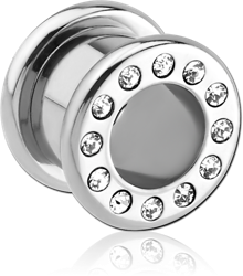 TITANIUM ALLOY JEWELED ROUND-EDGE THREADED TUNNEL